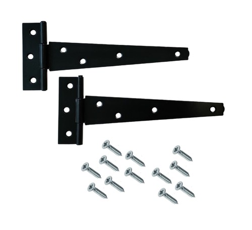 Black steel tee hinges - steel,