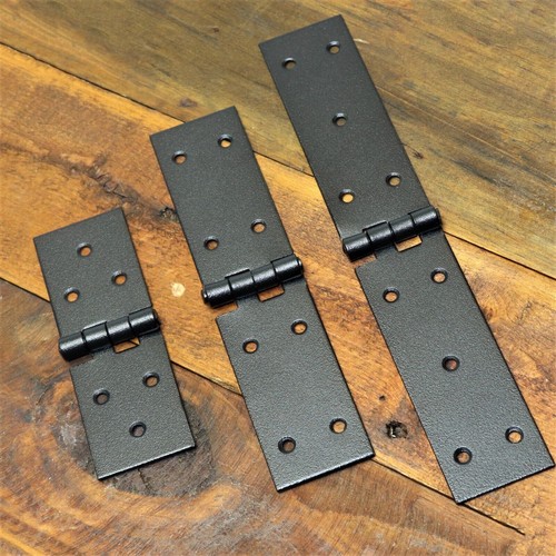 Black backflap strap hinges - strap,