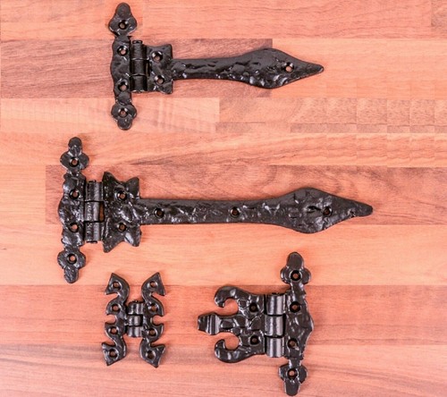 Pair black country hinges - pair, of