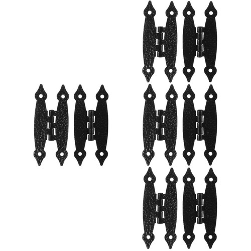 8pcs steel door hinges black - door,