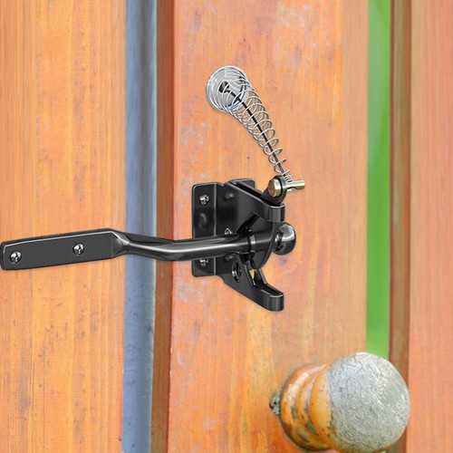 Classic black metal gate - black, lock
