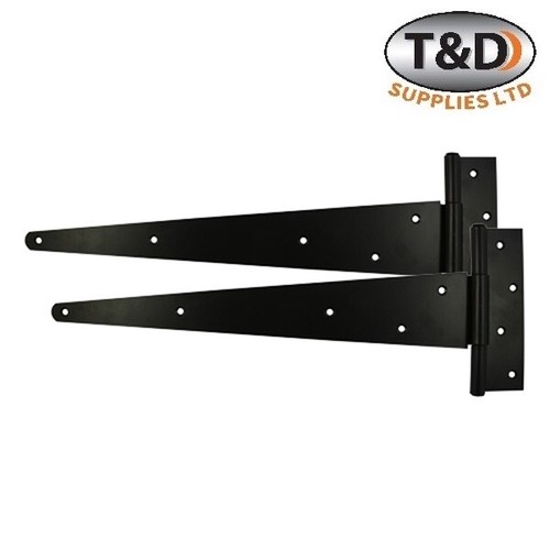 Timco black tee hinges - hinges, pair